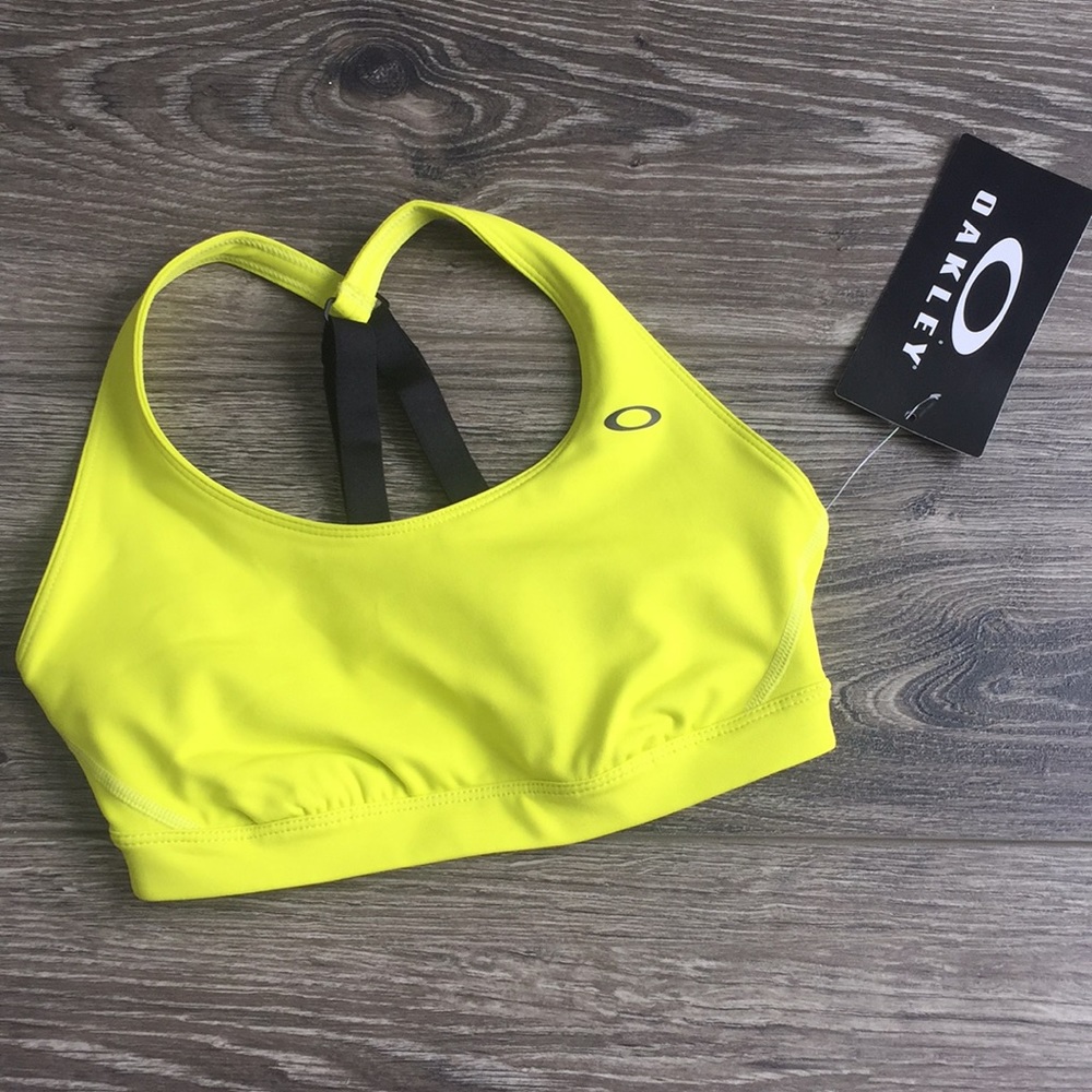 Neon yellow Oakley sports bra